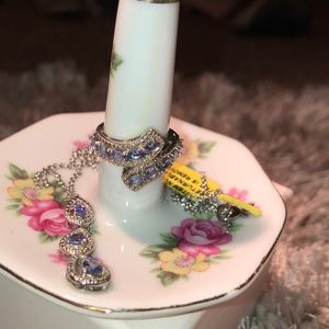 Purple tanzanite ring and necklace